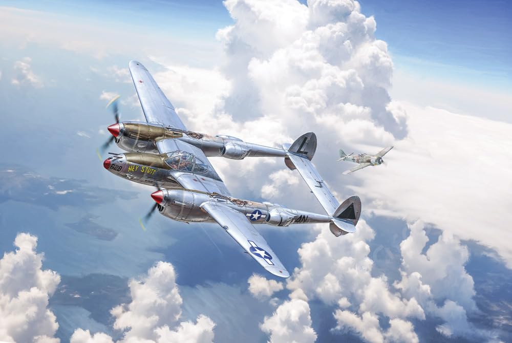 Italeri 1/48 Масштаб Вторая мировая война Американский P-38J Lightning Европейский фронт Пластиковый набор модели IT2834 (Самолет)