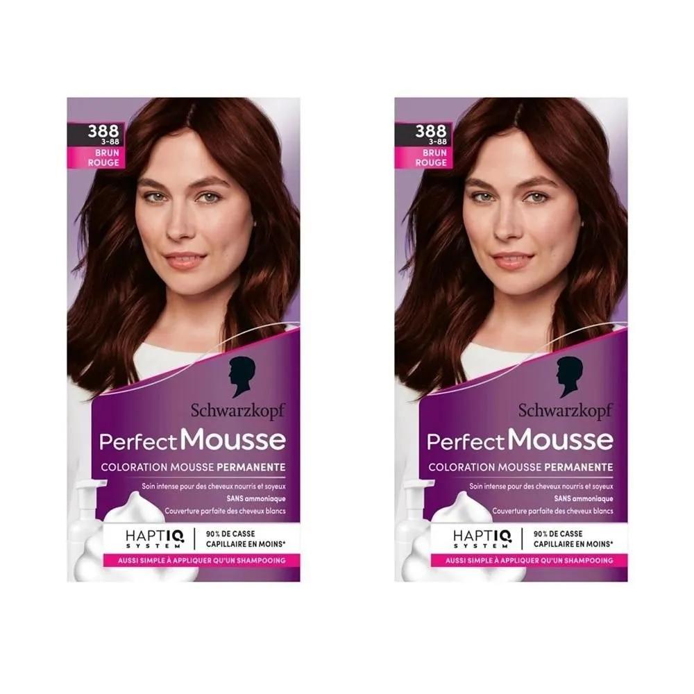 Schwarzkopf Perfect Mousse Краска для волос 2 упаковки 388 Красно-коричневый Стойкая краска 388 Красно-коричневый Без аммиака