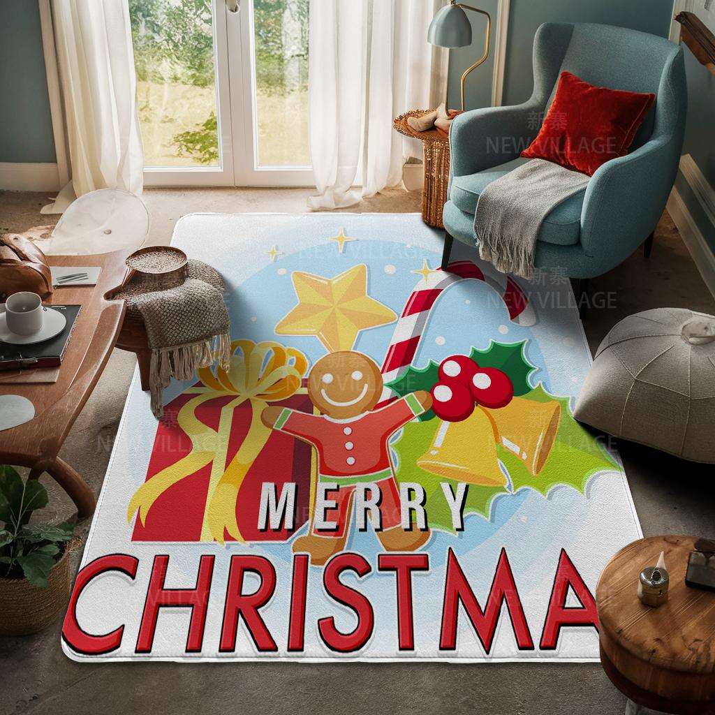 Ковер у входа в дом Домашний коврик у двери Гостиная Ванная Комната Ноги ванная комната Нескользящие коврики с водопоглощением для ванной Счастливого Рождества зима