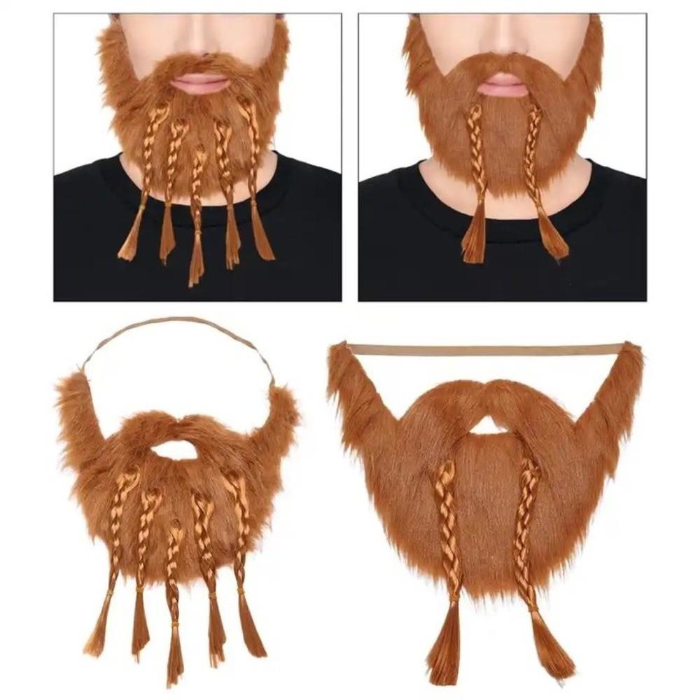 Funny Realistic Fake Beard Artificia Viking Braided Beard  Cosplay Props Decoration