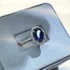 2024 Women's 3ct Oval Royal Blue Sapphire Ring, 925 Sterling Silver, Classic European & American Style