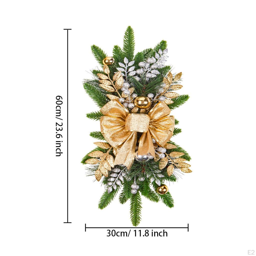 Artificial Christmas Wreath Staircase Decoration with Balls for Home Fireplace Window Door Table