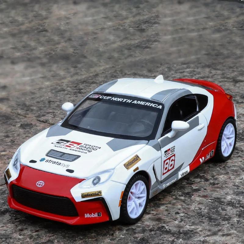 1:32 Scale GR86 Corolla Car Model Toy Doors Opened Music Light Pull Back Miniature Vehicle Models Living Room Decoration