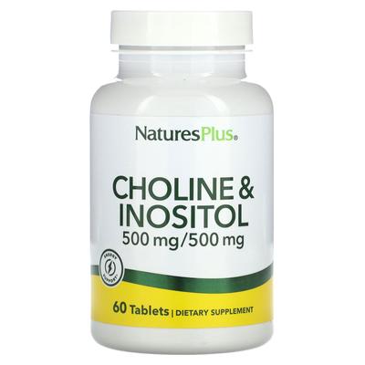 NaturesPlus, Холин и Инозитол, 500/500 мг, 60 таблеток
