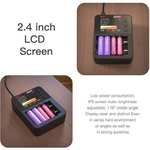 ISDT C4 EVO Battery Charger, Smart Battery Fast Charger for Mini 4WD, 1-6S Lipo, AA/AAA, AA/AAA NiMH Batteries, 18650 Batteries, RC Drones, and Quadco