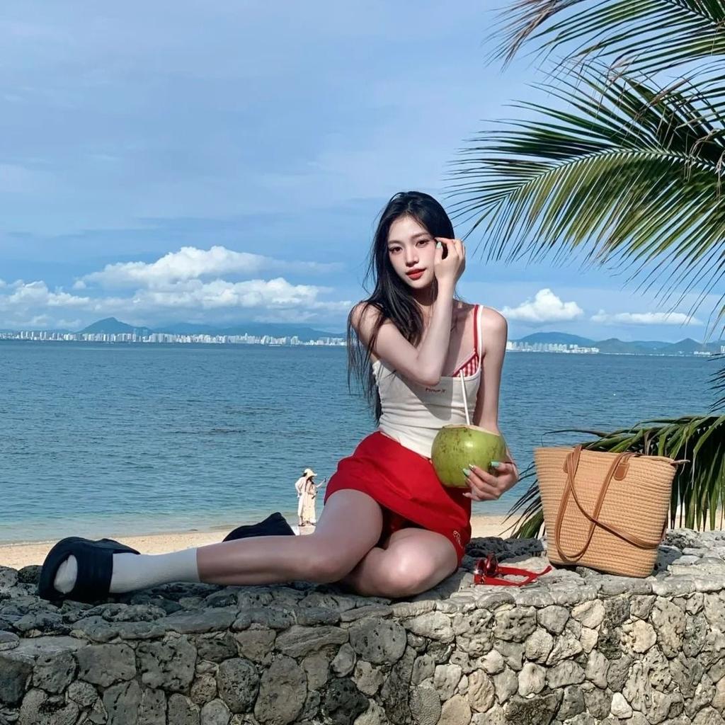 Summer Sexy Slim Sling Sleeveless Set Dress Women Korean Fashion Skinny Plaid Thin Tops Female + Aesthetic Y2k Solid Dresses New