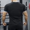 Men's Elastic Muscle T-Shirt Round Neck Short Sleeve Fitness Top Slim Fit Casual Running Tee for Sports Gym Outdoors