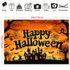 1 Halloween Happy Party Background Cloth - Horror Pumpkin  Bat  and Misty Forest Scene Party Banner