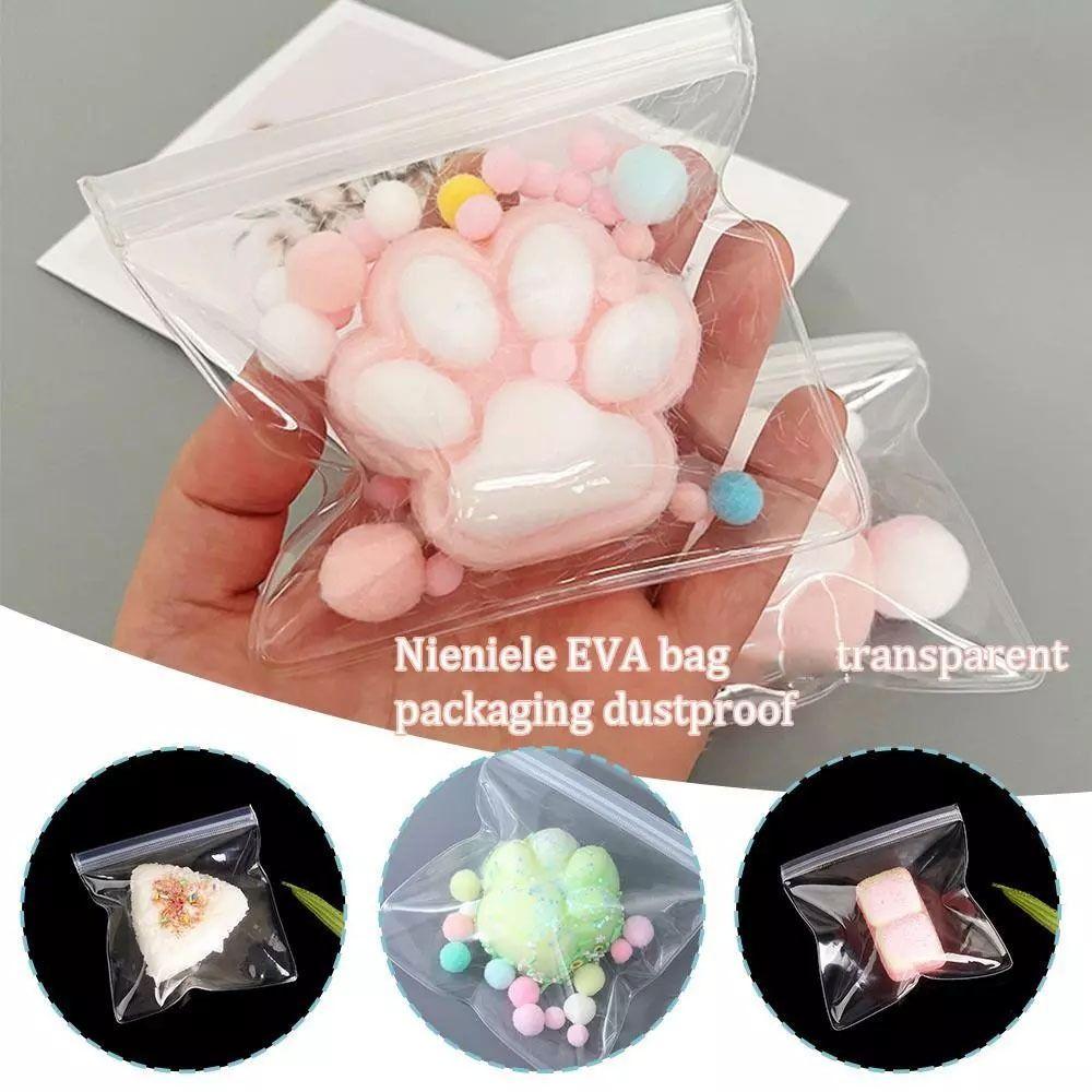 10 шт. пакеты EVA с зиплоком, полностью прозрачные упаковочные пакеты, многофункциональные пакеты для хранения игрушек-мялок