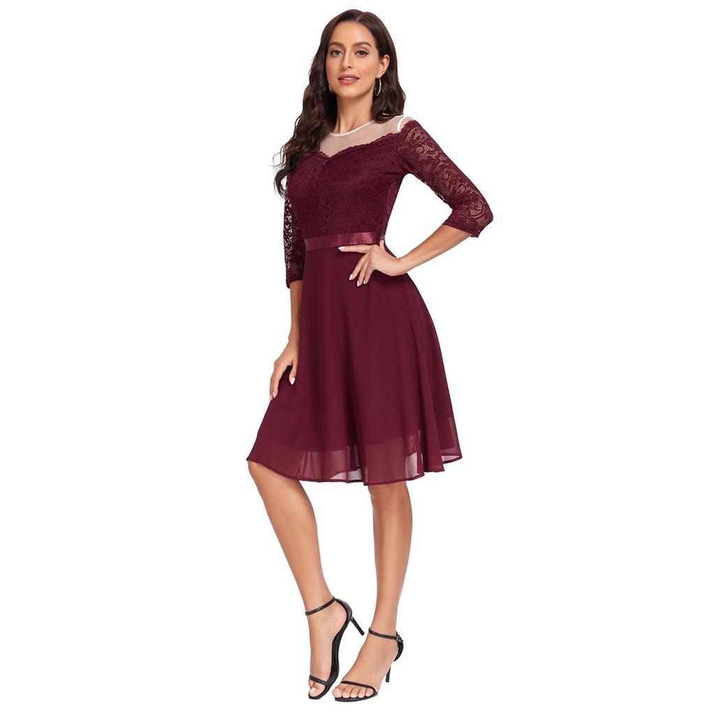 Женские платья с открытыми плечами, миди-трапеция, качели, коктейльное вечернее кружевное платье с поясом, шифоновые юбки, подружка невесты, свадебный гость, одежда для выпускного вечера