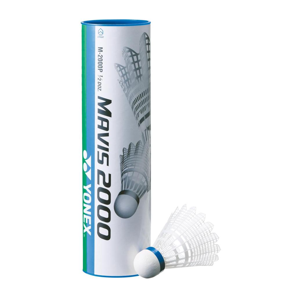 YONEX Mavis 2000 Badminton Pack of Fast Temperature White Shuttlecocks, 6, (Suitable Range 0-13°C),