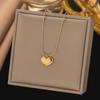 European & American 3D Double-Sided Heart Necklace - Japanese & Korean Style Clavicle Chain, Versatile Love Pendant Jewelry