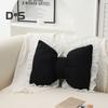 Bow-shaped Pillow Ruffle Lace Decor Fluffy PP Cotton Filling Holiday Adds Elegance And Romance Pillow Bed Couch Car Seat Decoration Companion Pillow
