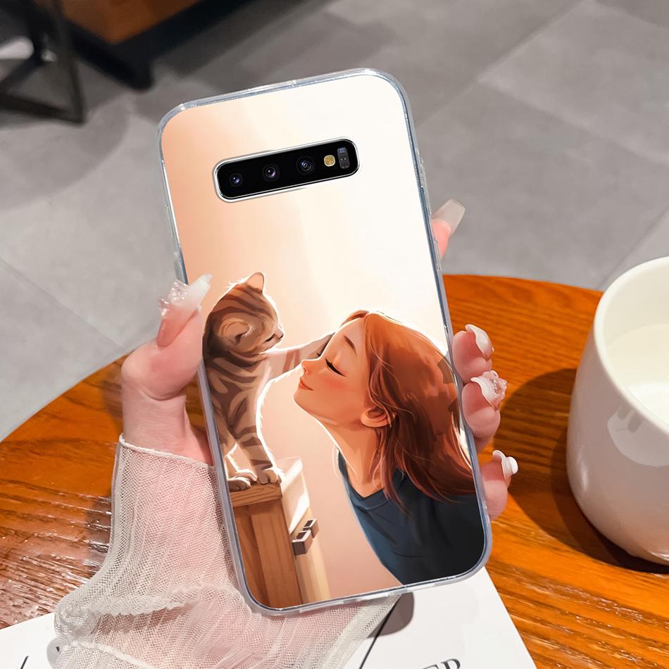 Чехол для телефона Samsung S10 Lite Plus S10E Креативный штамп Мягкий прозрачный силикон Противоударная задняя крышка Для Samsung Galaxy S 10 E Маска