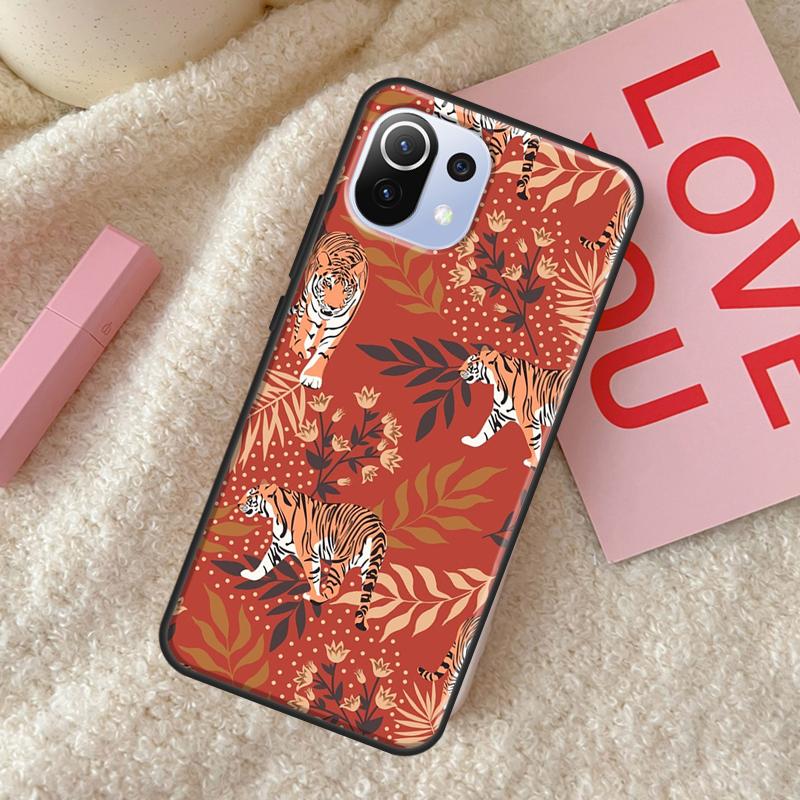 Чехол с изображением тропических листьев тигров леопардов для POCO X4 Pro F3 M3 M4 Pro X3 Pro GT, чехол для телефона Xiaomi 12 11T Pro Mi 11 Lite