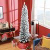 7ft Artificial Snowy Pencil Christmas Tree - White