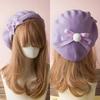 Handmade Women Wool Felt Beret Lolita Girls Cute Hat With Raised Bowknot Painter Beanie Cap