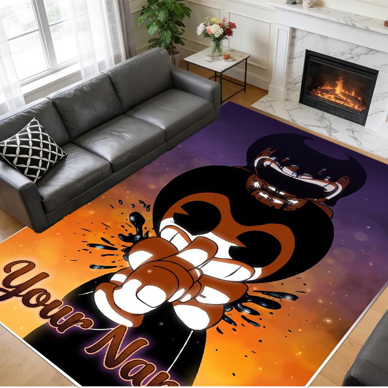 Crystal Velvet Rug Custom Name Text, Soft Non Slip Floor Mat Home DecorBendy and the Ink Machine