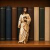 Христианский Молитвенный Алтарь Украшения Иисус Читает Книгу Смоляная Фигурка, Маленькая Религиозная Статуэтка для Книжной Полки Камина Декоративные Коллекционные Статуэтки Уголок