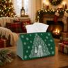 1pc Nordic Winter Woodland Tissue Box - Polar Bear Pine Tree Silhouette Napkin Storage Box, Suitable for Rolls/facial Tissues/single Sheets,available