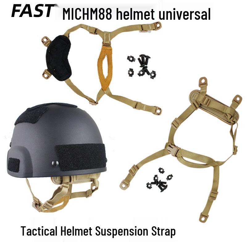 Tactical Helmet 4-Point Liner & Chin Strap for MICH/FAST Modifications