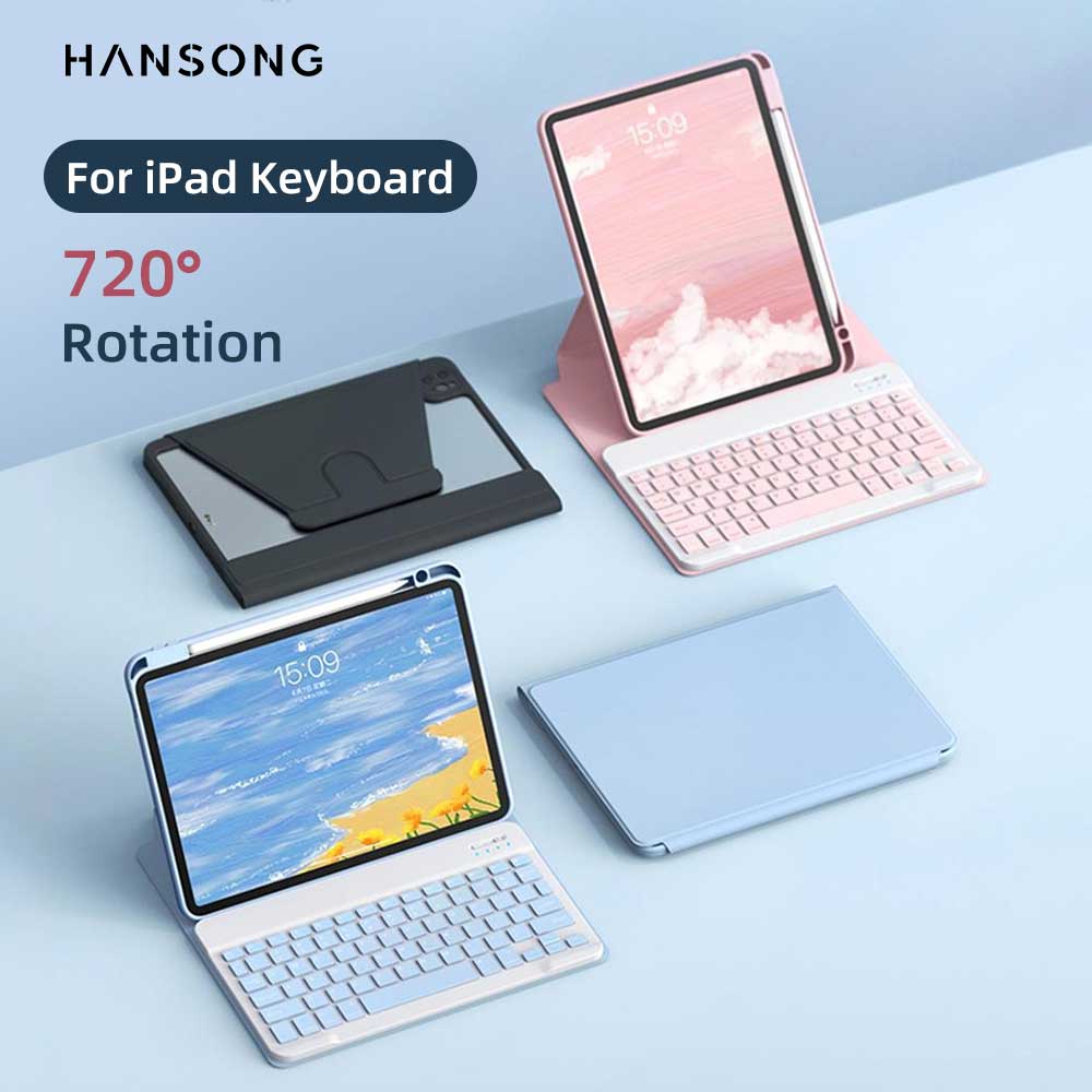 Магнитный чехол-клавиатура для iPad Pro 11 Air 4/5 10.9 10-го 10.5 10.2 9/8/7-го поколения Прозрачный чехол с клавиатурой и мышью