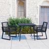 Day and Night - Day and Night Garden Dining Set 3 Pieces Black PVC Rattan