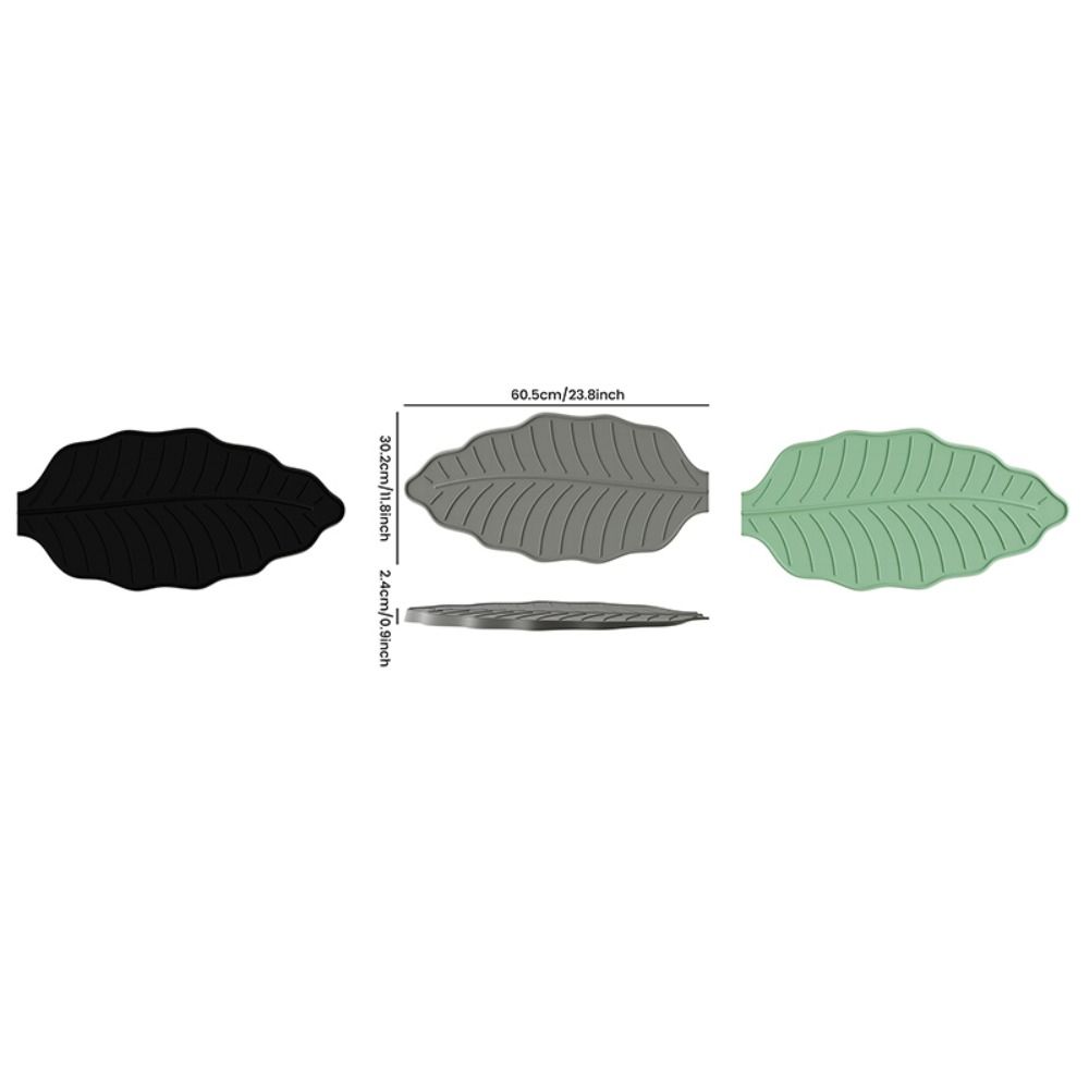 Silicone Leaf Shape Kitchen Dish Draining Mat Non-Slip Pot Holder Kitchen Utensil