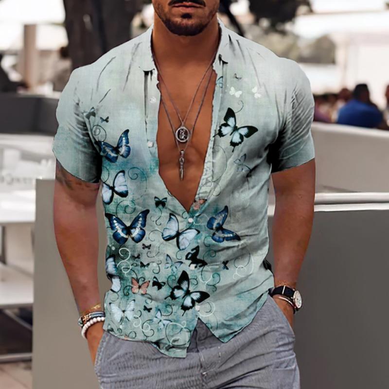 2025 Гавайские рубашки для мужчин с тропическим принтом 3d, летние свободные топы с коротким рукавом, футболка с цветочным принтом для мужчин, блузка 5xl