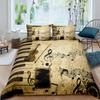 Music Bedding Set Piano Keyboard Music Note Duvet Cover Queen Size Bed Linen Comforter Microfiber Guitar Polyester Bedding Sets