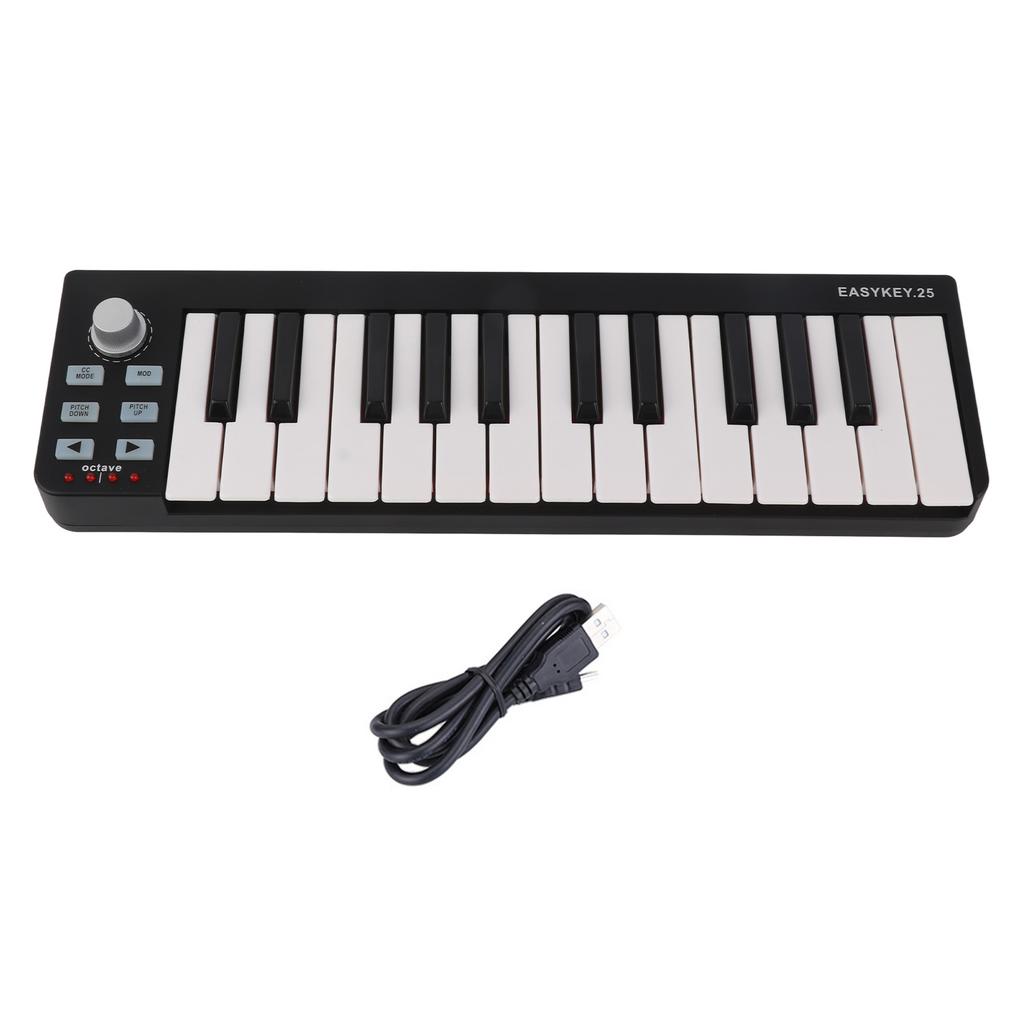 Portable MIDI Keyboard Controller Mini 25 Key USB MIDI Controller for Win 11 10 8 7 for Vista for OS X