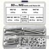 176pcs Stainless Steel M6, M8, M10 Bolts and Nuts Set with Washers - Heavy Duty Industrial Fasteners