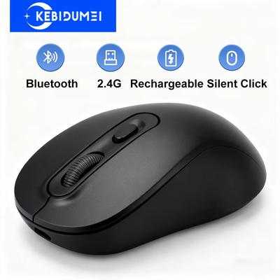 Беспроводная мышь 2.4G, мышь Bluetooth двойного режима, игровая мышь, перезаряжаемая мышь, офисная мышь с тихим кликом для ПК, ноутбука