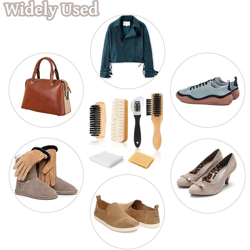 6pcs Brass Nylon Bristle Suede Brush for Shoes Stain Removal Cleaning Tools