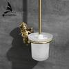 Toilet Brush and Holder Set for Bathroom Classic Angel Freestanding BrassToilet Bowl Brush Holder MB-0781B