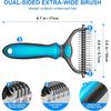 2 In 1 Stainless Pet Deshedding Brush Dog Hair Remover Fur Knot Cutter Puppy Cat Comb Grooming Shedding Supplies Safe Gentle Dematting Tool
