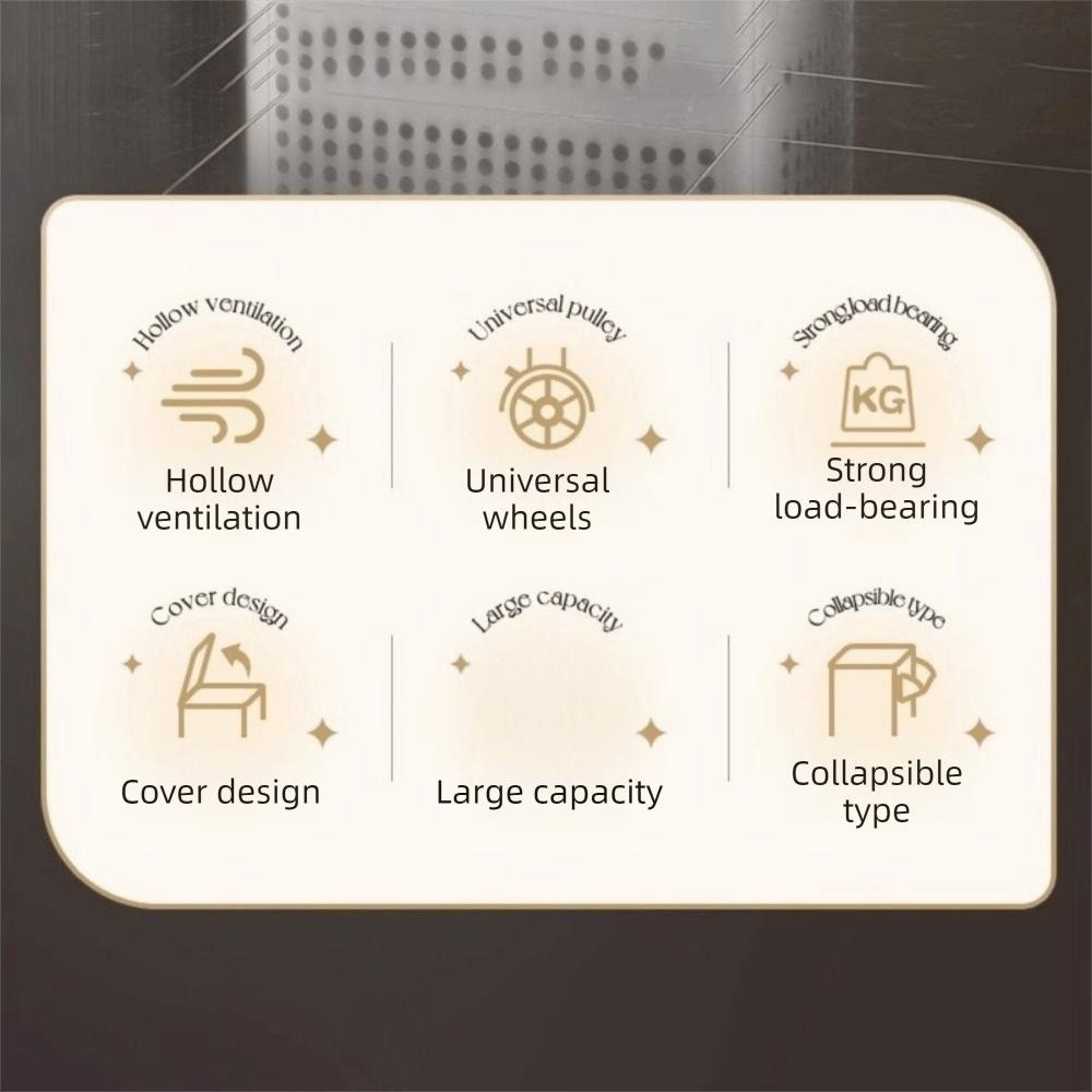 Пылезащитная Полая Стирочная Корзина Пластиковая Корзина для Стирки на Колесиках Корзина для Хранения Игрушек Спальня