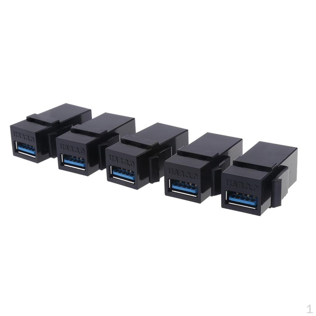5 шт. USB 3.0 розетка на гнездо-удлинитель, черный цвет