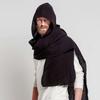 Взрослый Хлопковый Шарф с Капюшоном 2в1 Комплект Подростковый Хлопковый Набор Шапка-Бини Зимний Теплый Женский Девичий Пуловер для Улицы