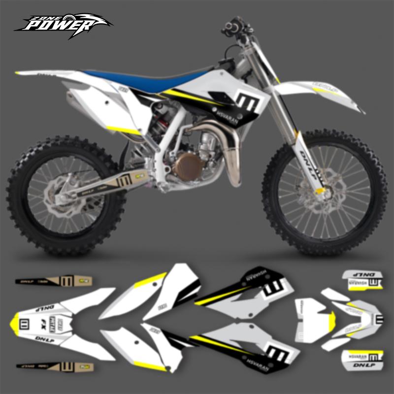 Powerzone Full Set Motorcycle Decals Stickers for Husqvarna TC85 TC 852014 2015 2016 2017 85cc Custom Graphics Kits