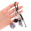 Creative Leopard Print Fur Ball Pin Keychain Knot Simple Braiding Rope Knot For Girls Bag Pendant Hanging Decoration