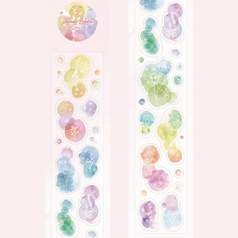 1 Roll Masking Tape 2m Color Gradient Bubble Star Die-Cut Tape Scrapbook DIY Journal Planner Decoration For Phone Case Notebook