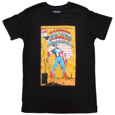 Comics Unisex Tshirt Captain America 50th Comic Cover (Large)