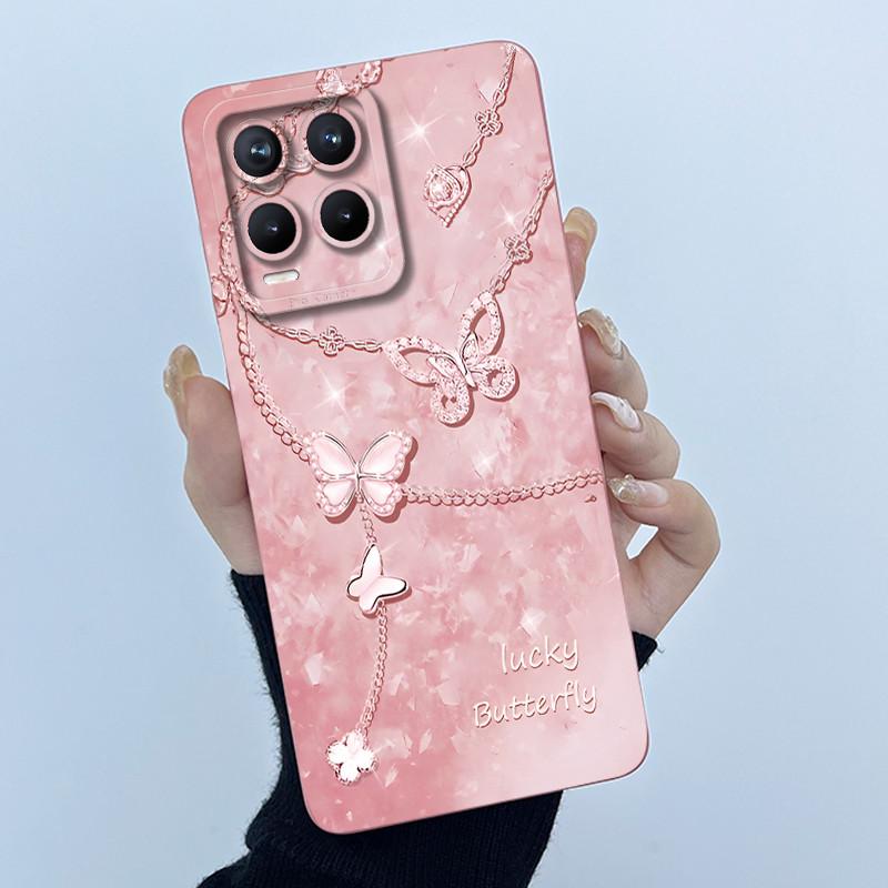 For Realme 8 Pro / Realme 8 4G 5G Phone Case Simplicity Flower Liquid Silicone Cover Realme8 8Pro RMX3085 RMX3081 RMX3241 Fundas