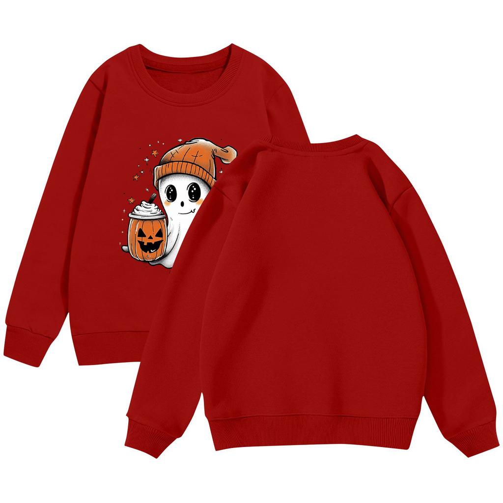 Halloween Day Girls Round Neck Pullovers For Kids Printed Baby Tops