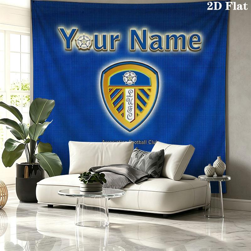 Leeds United Персонализированный Настенный Гобелен с Именем Эстетичный Настенный Подвесной Покрывало из Печатной Ткани Декоративные Гобелены для Спальни Гостиной Домашний Декор