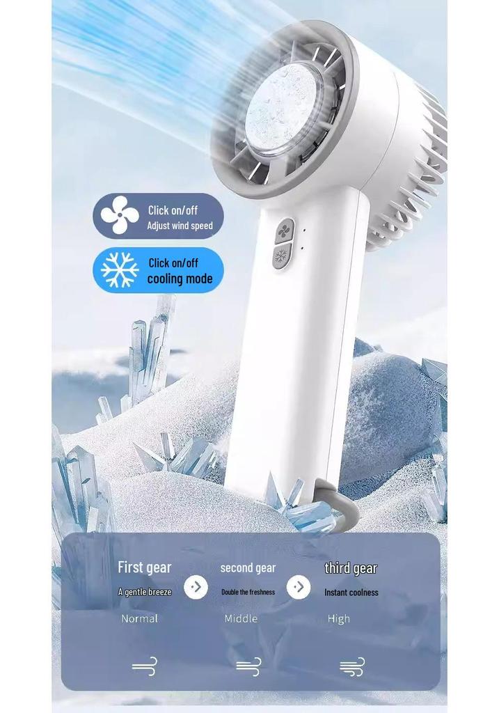 Portable Summer Ice Cooling Handheld Mini Fan for Outdoor and Travel