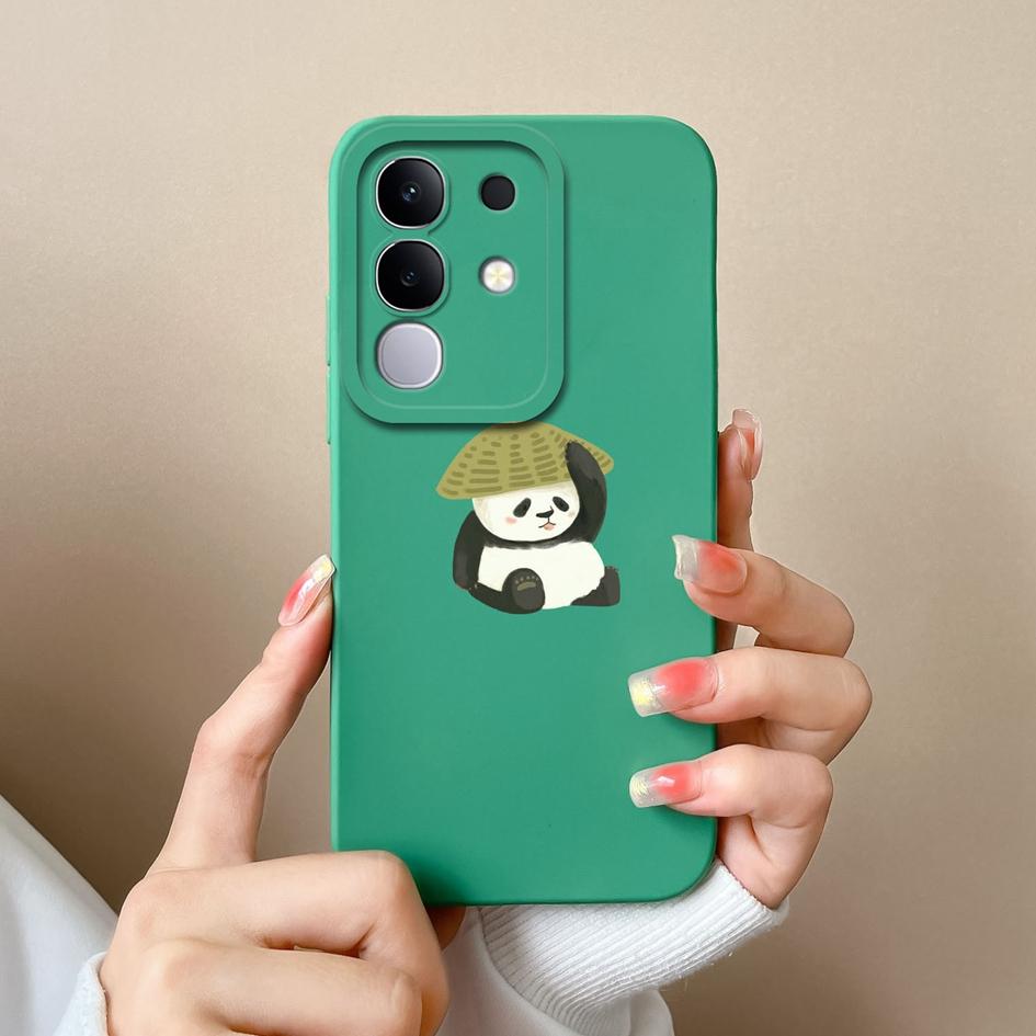 Для Vivo T4x Y29 Y29S Y39 S19 Pro Y19S V30 V40e V50 Y04 iQOO Z9s V40 Lite(ИДН) Чехлы для телефонов Популярный Bear Liquid Silicone Противоударный чехол для Vivo Capa