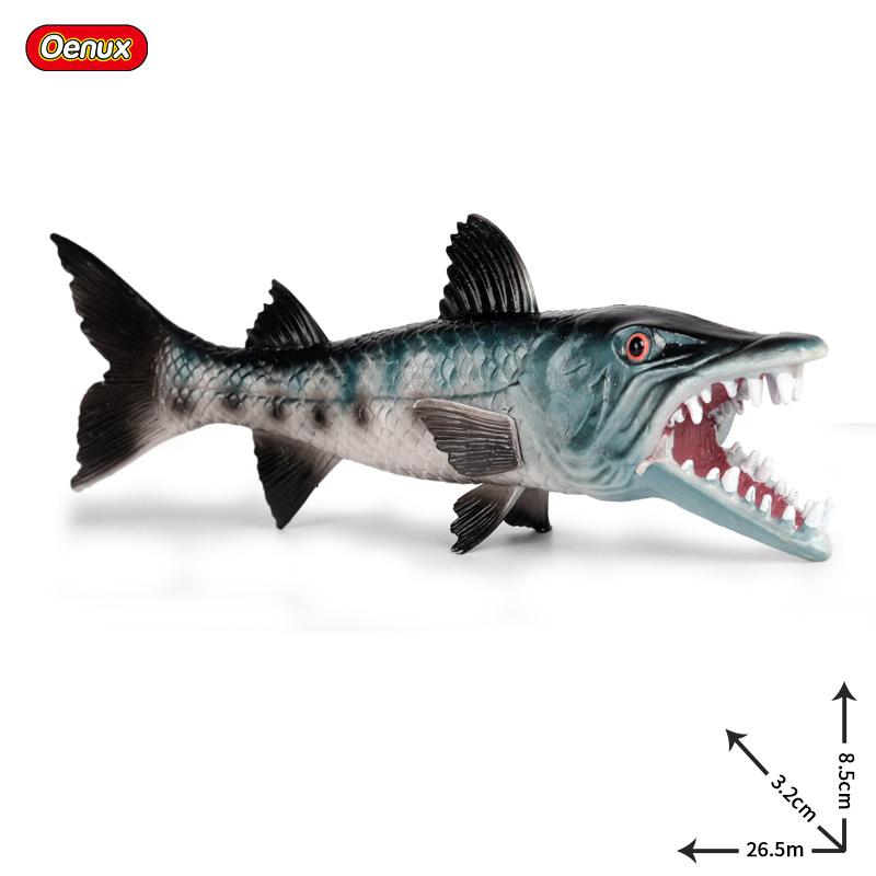 Oenux Модель Морские Животные Фигурки Экшн Океанские Рыбы Парусник Окунь Групер Лосось Фигурки для Аквариума ПВХ Обучающая Детская Игрушка