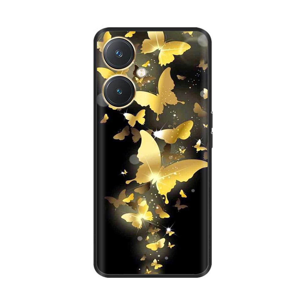 Чехол для Vivo Y27 Черный Чехол Череп Волк Силиконовый Мягкий Задние Чехлы Для Vivo Y27 5G Чехол для Телефона VivoY27 Y 27 2023 Защитный Чехол